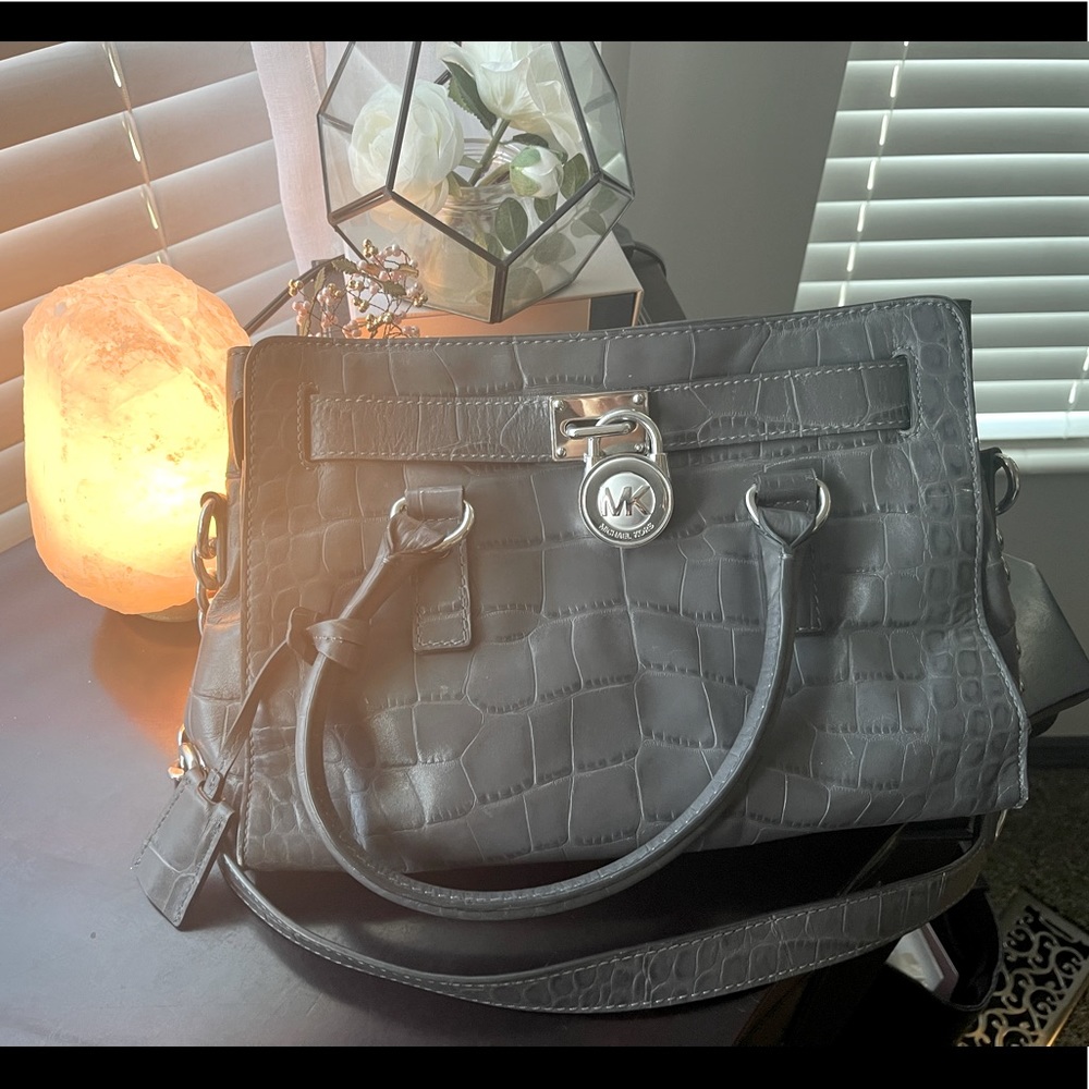 Gray Michael Kors purse